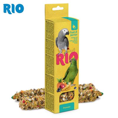 RIO Sticks for parrots with fruit and berries  ขนมนก สำหรับนกแก้วขนาดกลาง-ใหญ่ รสผลไม้รวมและเบอรี่